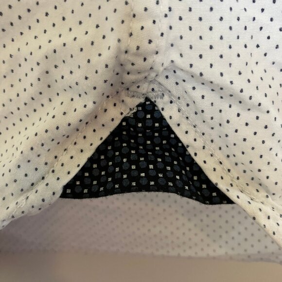 Campia Moda Men’s Short Sleeve Button Up Shirt White Small Navy Dots XL - Picture 7 of 7